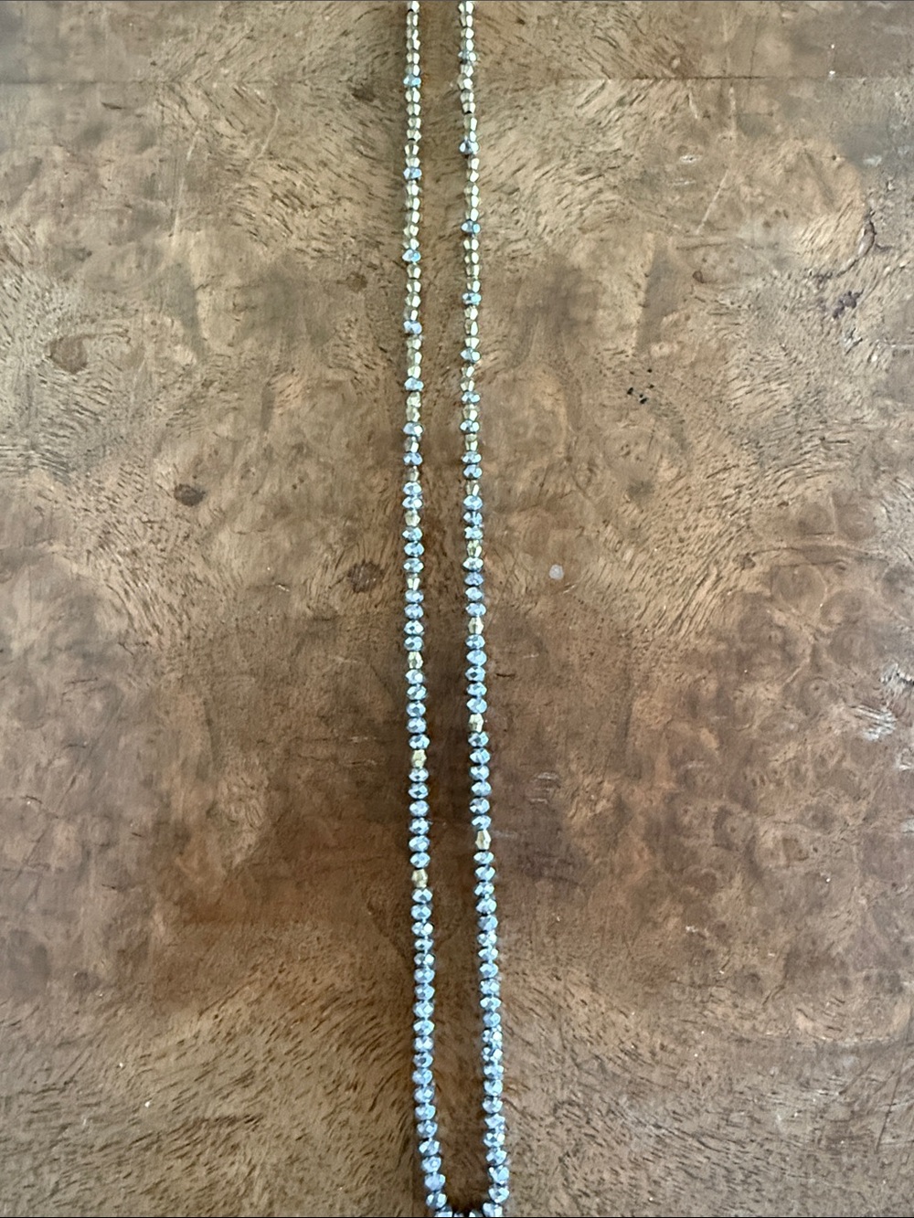 Chan Luu Gold and Clear Beaded Long Necklace - Picture 2 of 3